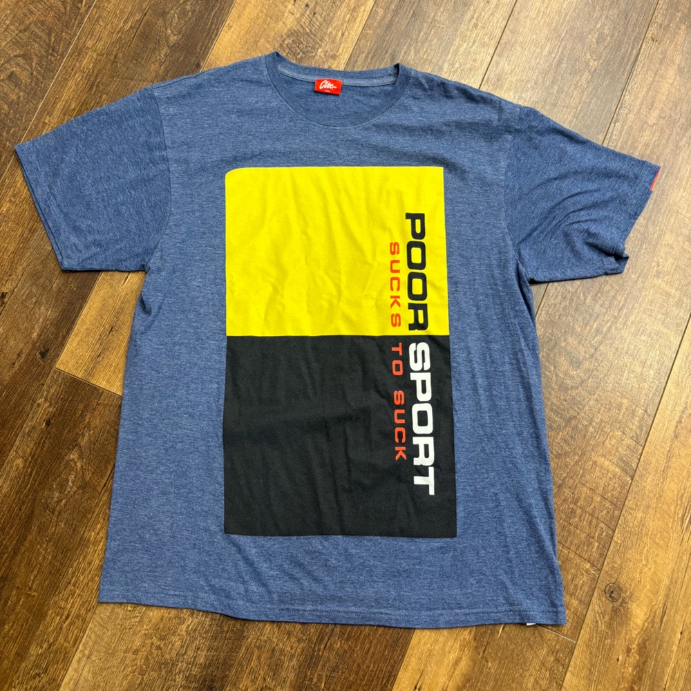 Clsc Co Men's Blue Poor Sport Sucks to Suck Graphic Tee